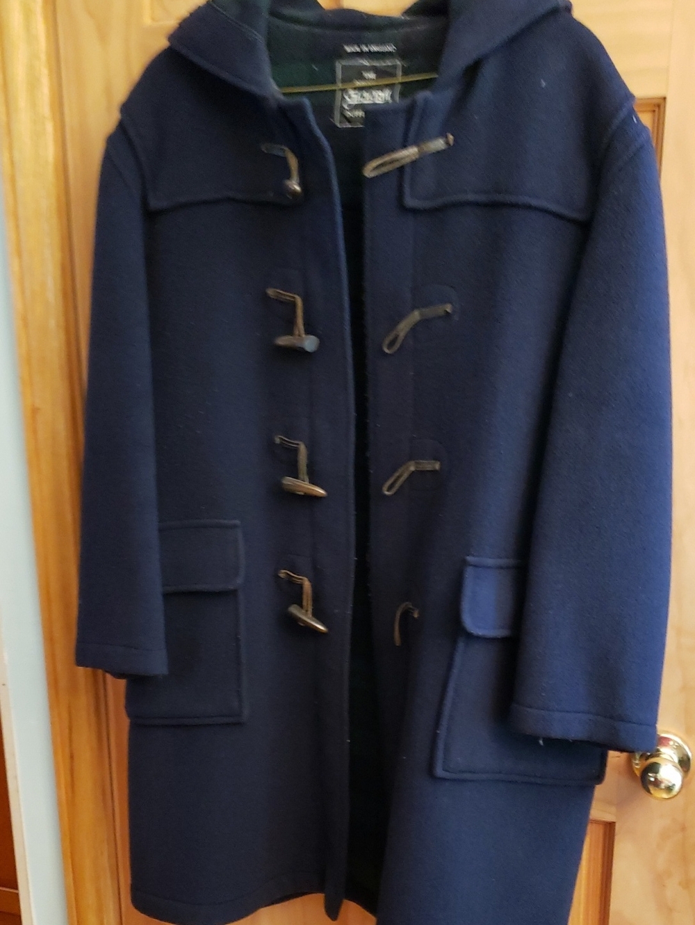 Gloverall Classic Navy Duffle Coat with Hood